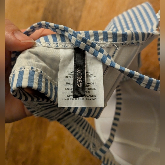 J Crew Striped Seersucker Bikini Top 34D - Picture 5 of 8